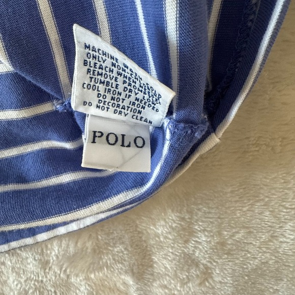 Polo Ralph Lauren‎ Striped T-Shirt Men's XXL Blue White Pocket Cotton Casual - Picture 9 of 9